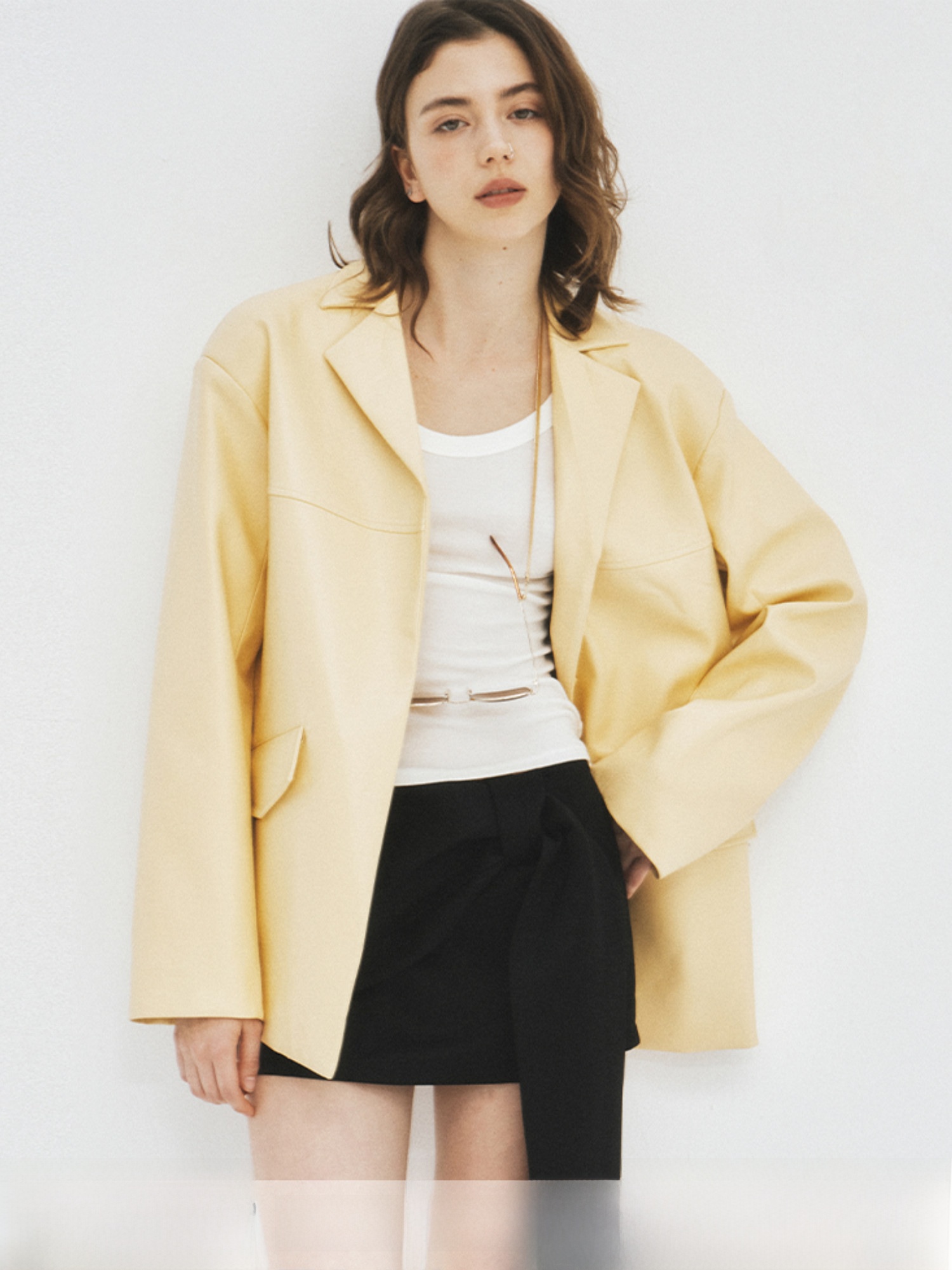 Vintage Collectible Clothing - Elegant Vintage Style Yellow Leather Jacket