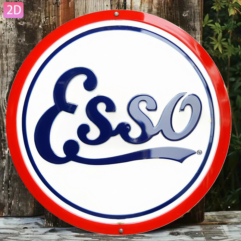 Vintage Collectible Plates - 2D Flat, Vintage Esso Pump Sign