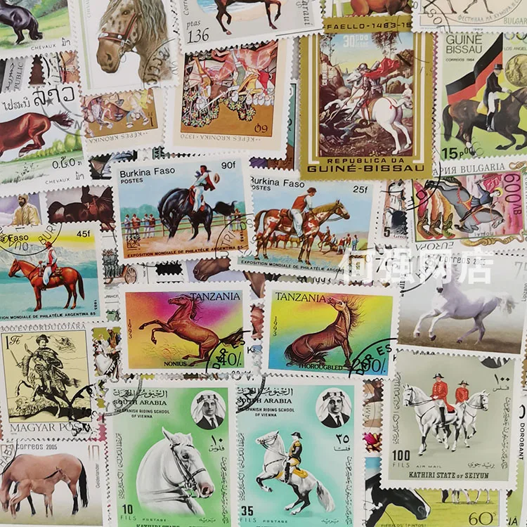 100 Different Horse Stamps Non - Collectible Vintage Postage Stamps reseña y precio