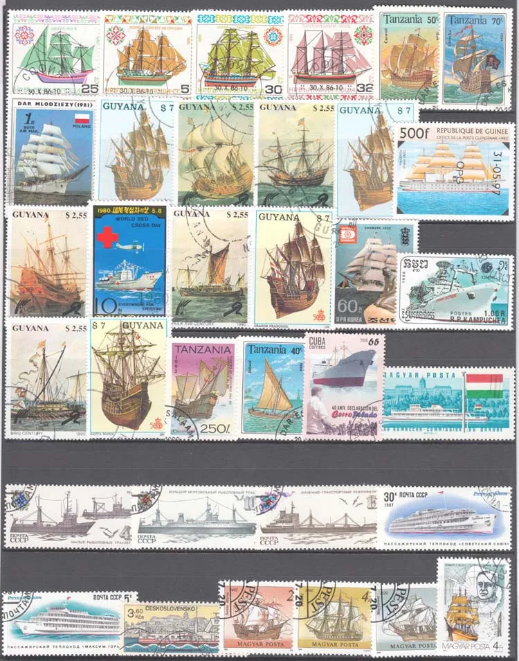 100 Special Stamps of Ships an - Collectible Vintage Postage Stamps reseña y precio