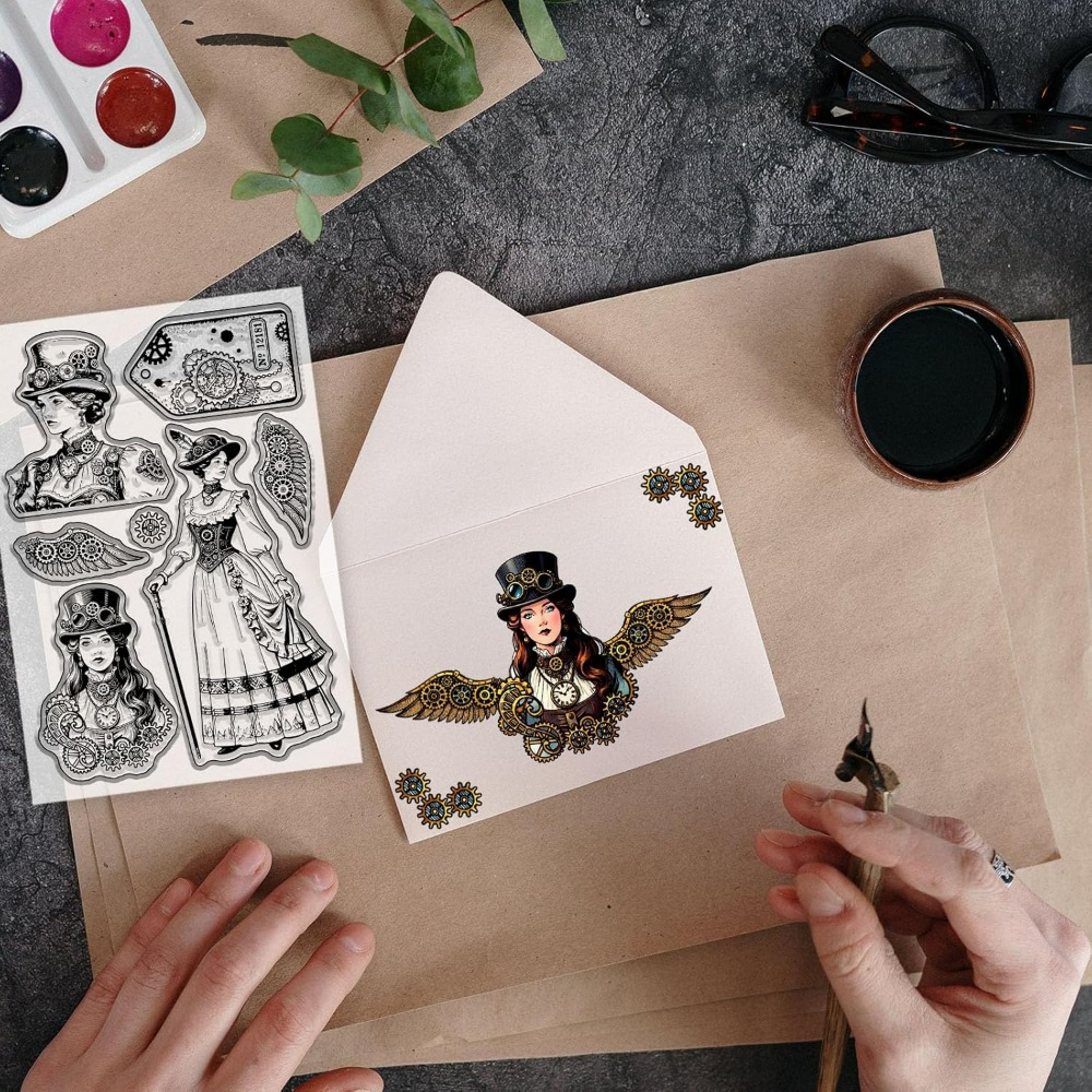 Vintage Steampunk Label Clear  - Vintage Collectible Stamps reseña y precio