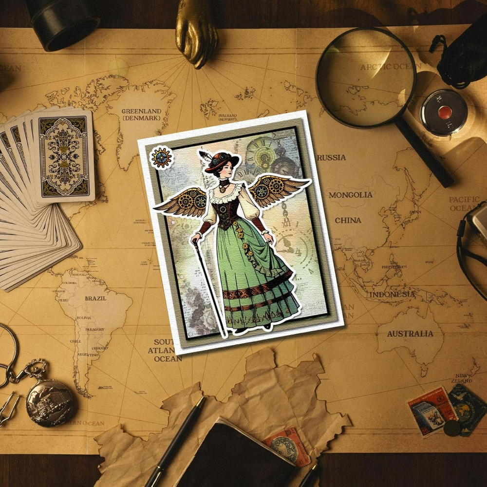 Vintage Steampunk Label Clear  - Vintage Collectible Stamps reseña y precio