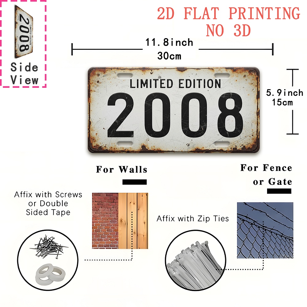 1pc Retro 2008 Aluminum Sign | - Vintage Collectible Plates reseña y precio