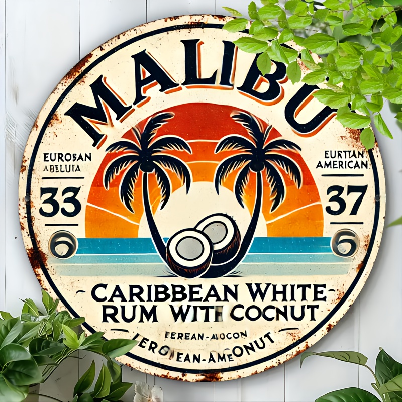 Vintage Malibu Rum Coconut Alu - Vintage Collectible Plates reseña y precio