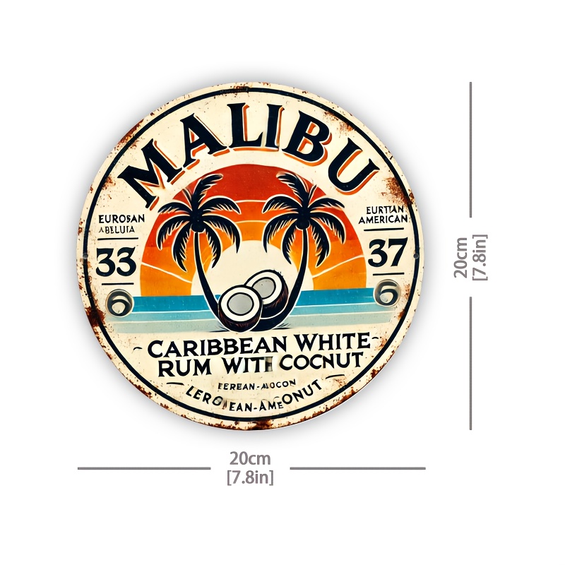 Vintage Malibu Rum Coconut Alu - Vintage Collectible Plates reseña y precio