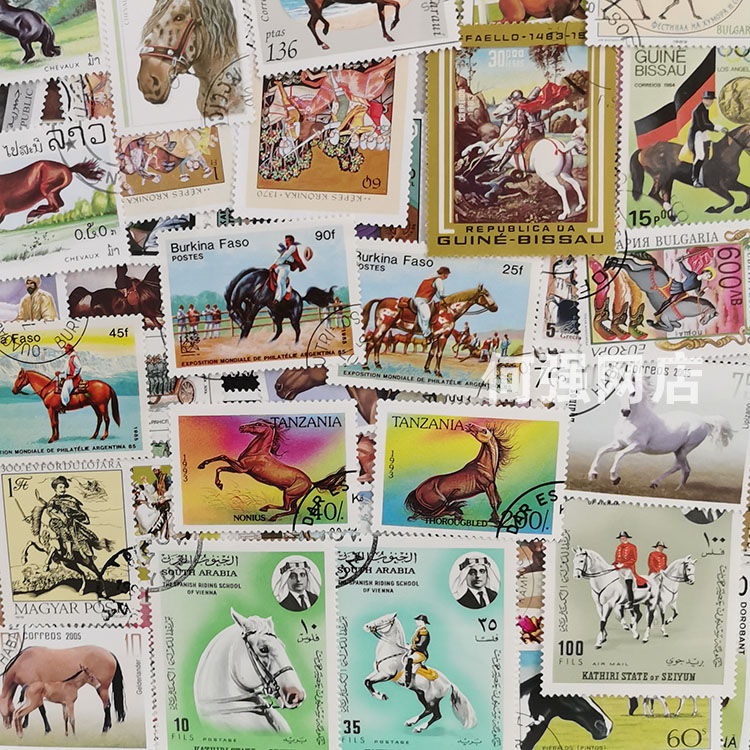 100 Different Horse Stamps Non - Collectible Vintage Postage Stamps reseña y precio