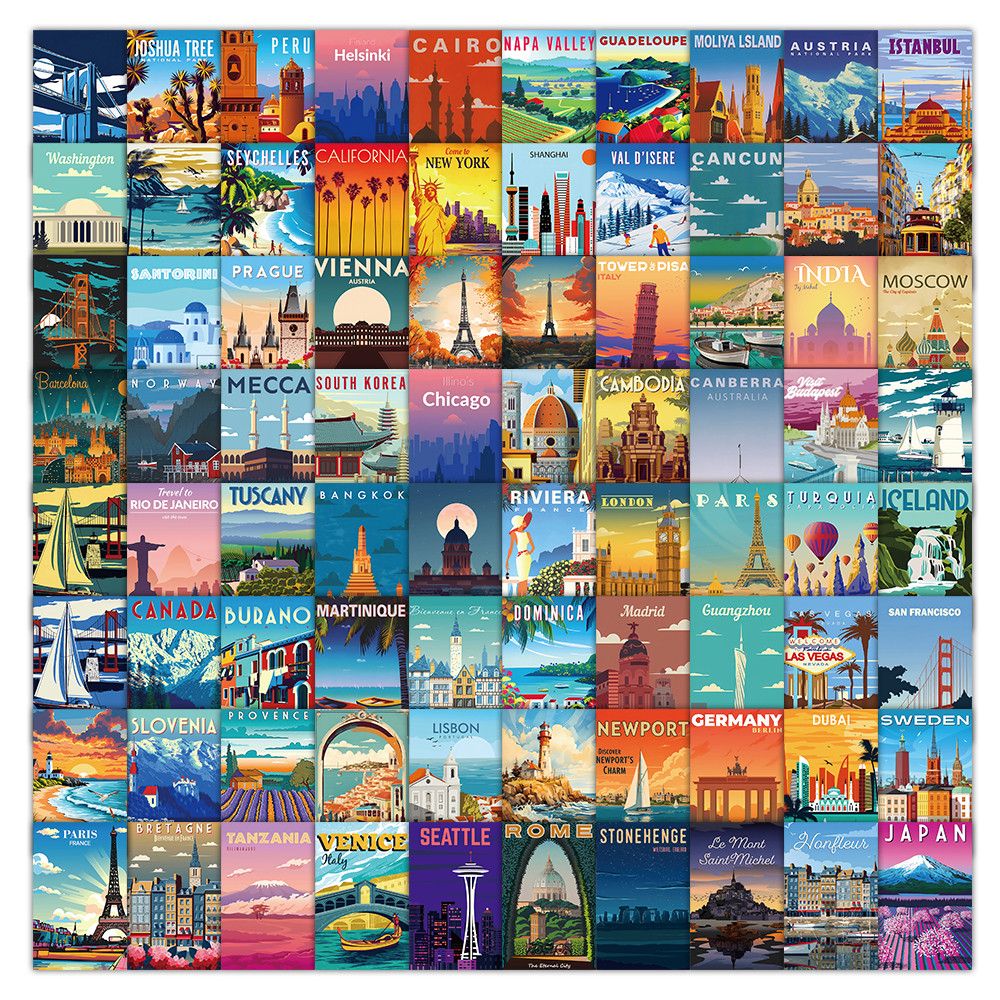 108 Pcs Scenic Landscape Stamp - Vintage And Collectible Stores reseña y precio