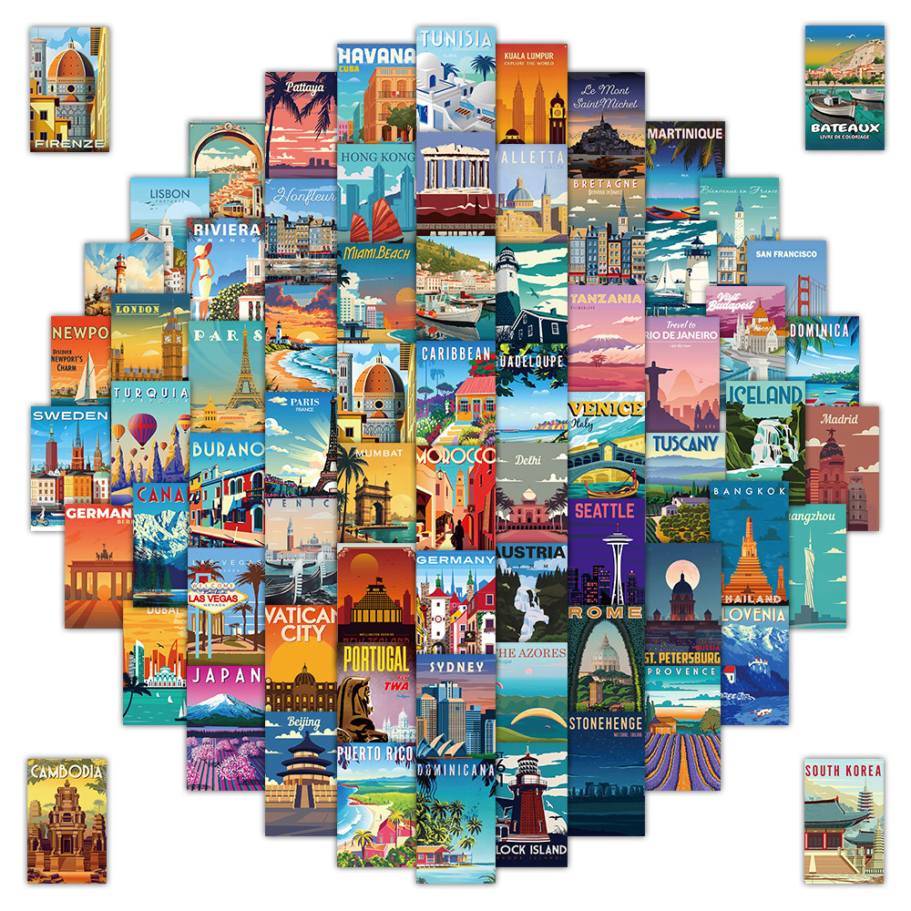 108 Pcs Scenic Landscape Stamp - Vintage And Collectible Stores reseña y precio