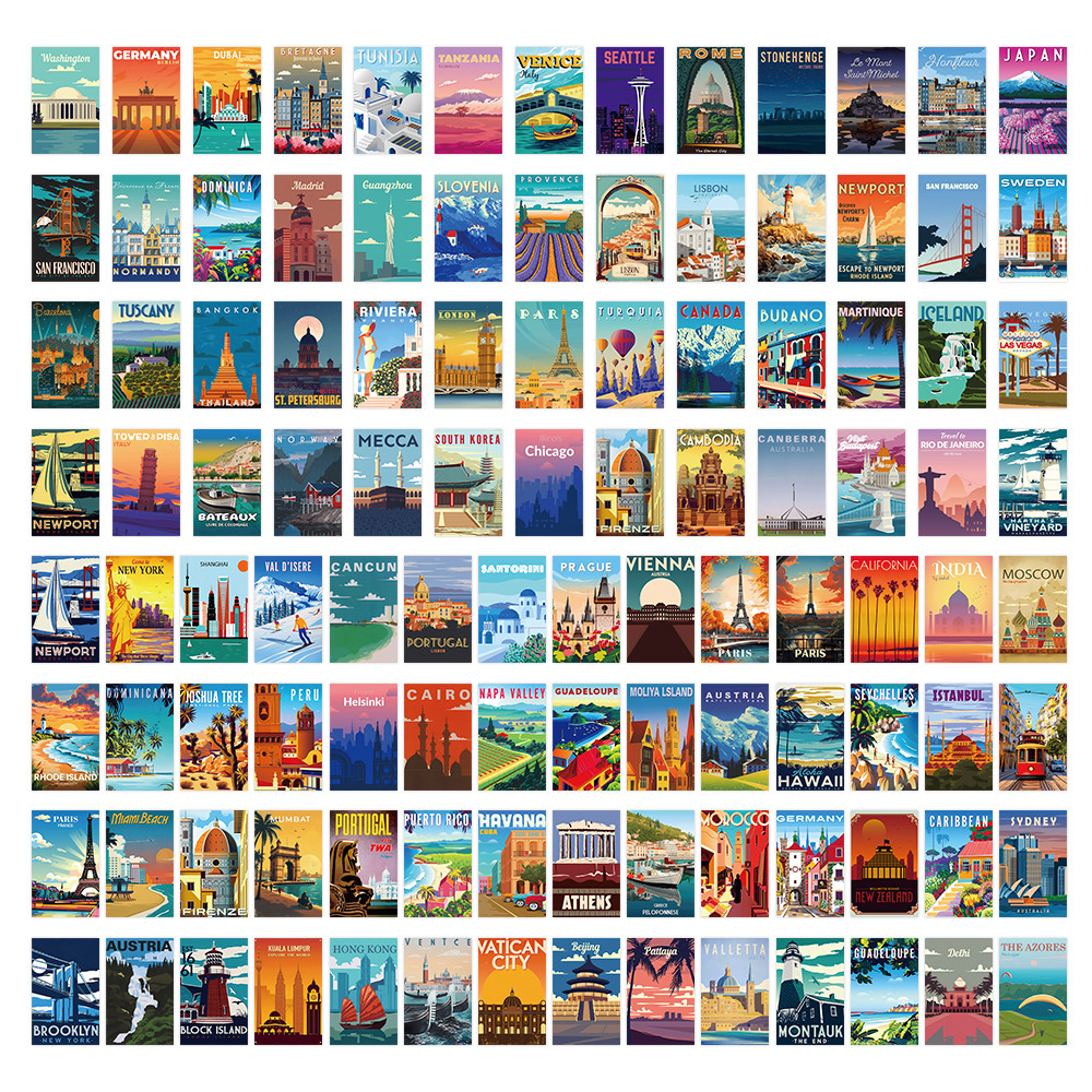 108 Pcs Scenic Landscape Stamp - Vintage And Collectible Stores reseña y precio