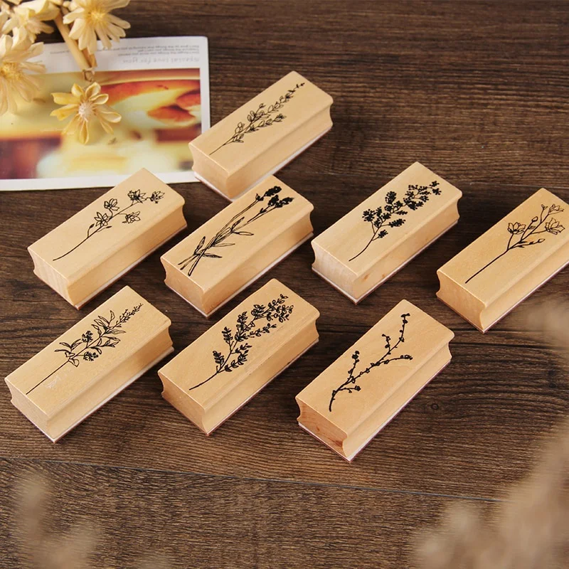 Vintage Plant Tree Wooden Rubb - Vintage Collectible Stamps reseña y precio