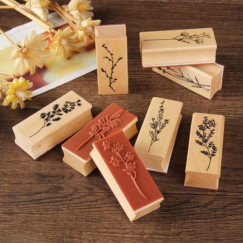Vintage Plant Tree Wooden Rubb - Vintage Collectible Stamps reseña y precio