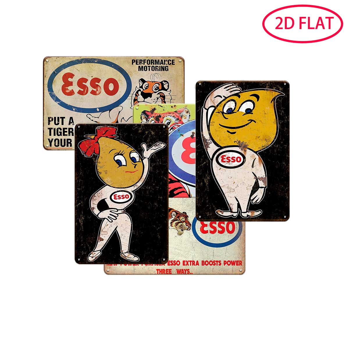 5pcs, 2D Flat Metal Tin Signs, - Vintage Collectible Tins reseña y precio