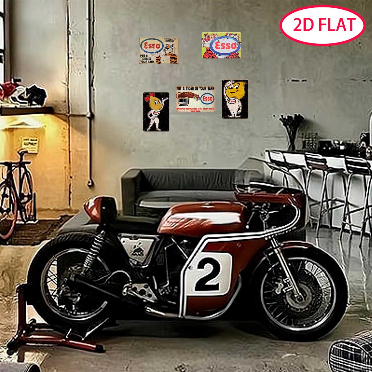 5pcs, 2D Flat Metal Tin Signs, - Vintage Collectible Tins reseña y precio