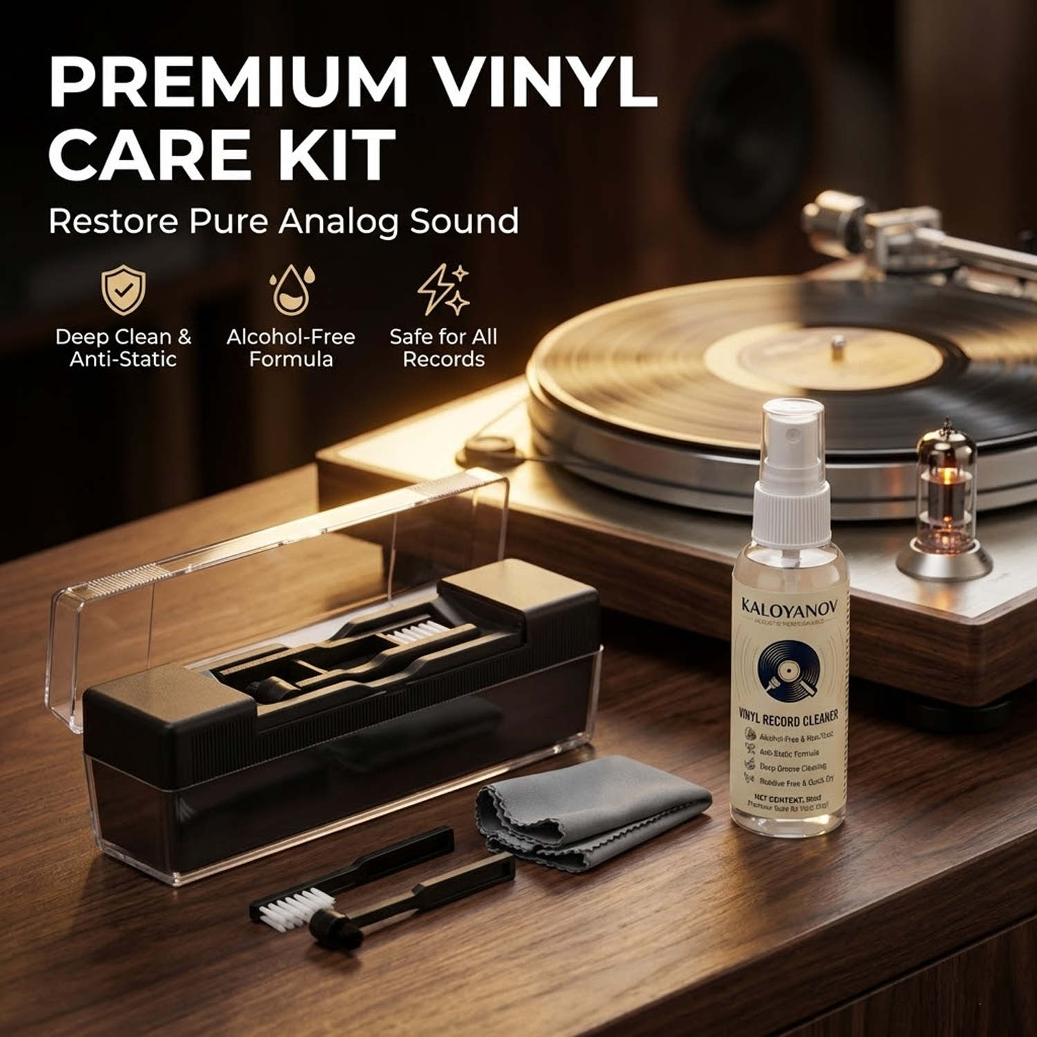 Anti-Static Vinyl Record Clean - Record Player Needle reseña y precio