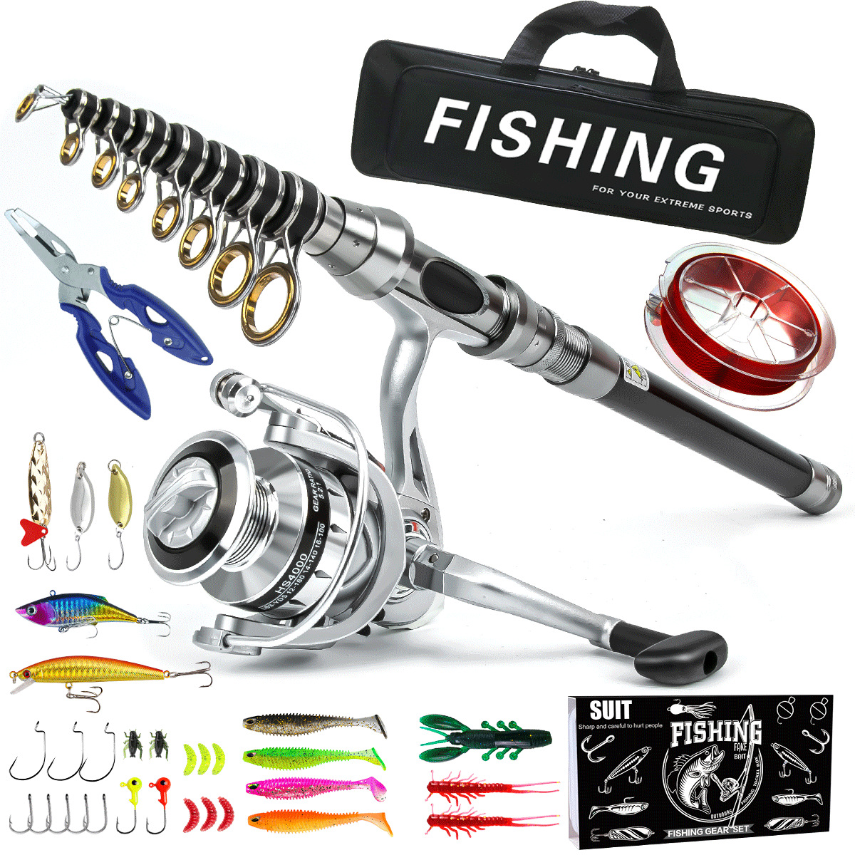 Fishing gear rod and wheel set - Developing Tank Reel reseña y precio