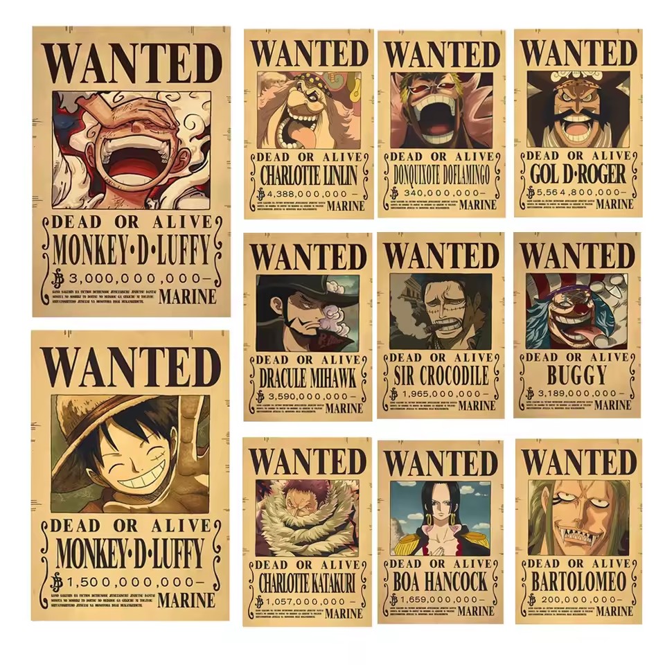 Anime One Piece Bounty Wanted  - Vintage Collectible Posters reseña y precio