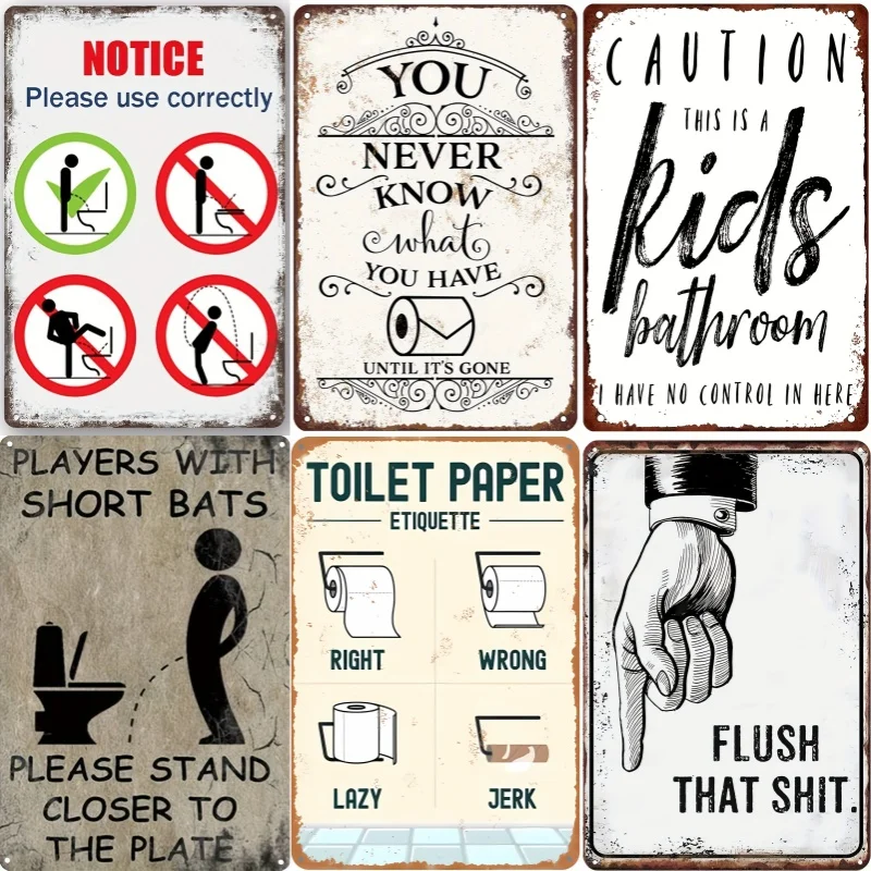 Funny Word Bathroom Decor Wari - Vintage Collectible Plates reseña y precio