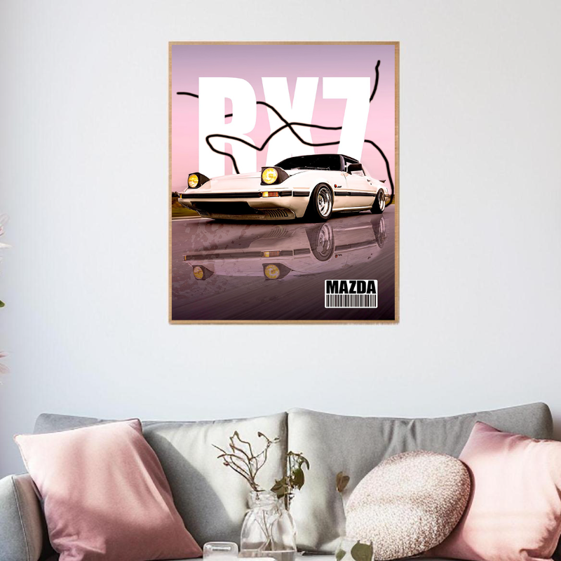 Retro Supercars Wall Art Canva - Vintage Collectible Magazines reseña y precio
