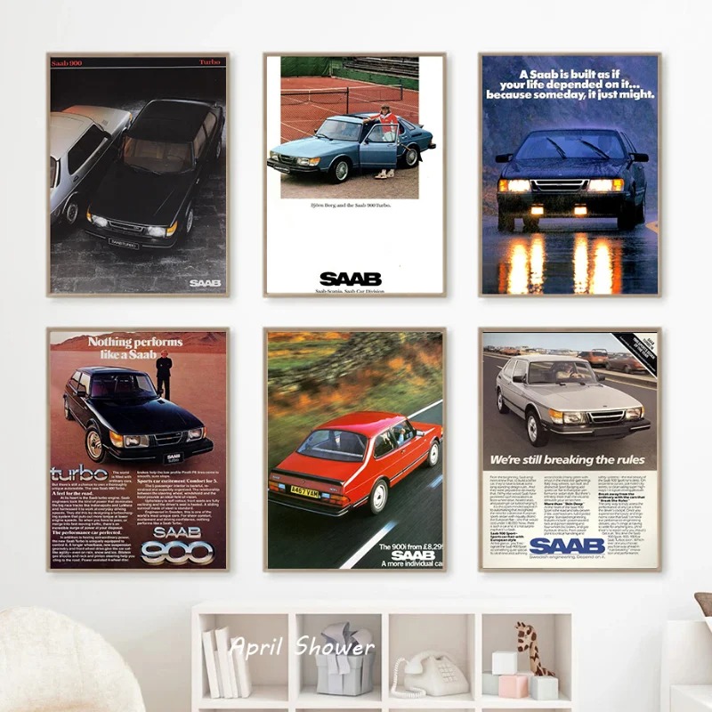 Classic Vintage Saab 900 Turbo - Vintage Collectible Posters reseña y precio