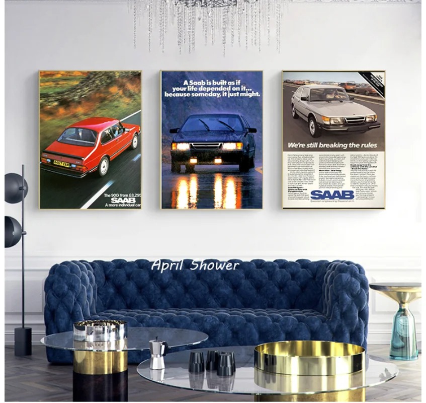 Classic Vintage Saab 900 Turbo - Vintage Collectible Posters reseña y precio