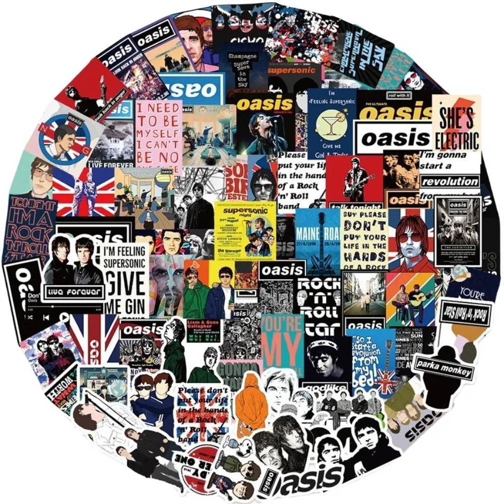 Oasis British Rock Band Sticke - Vintage Collectible Posters reseña y precio