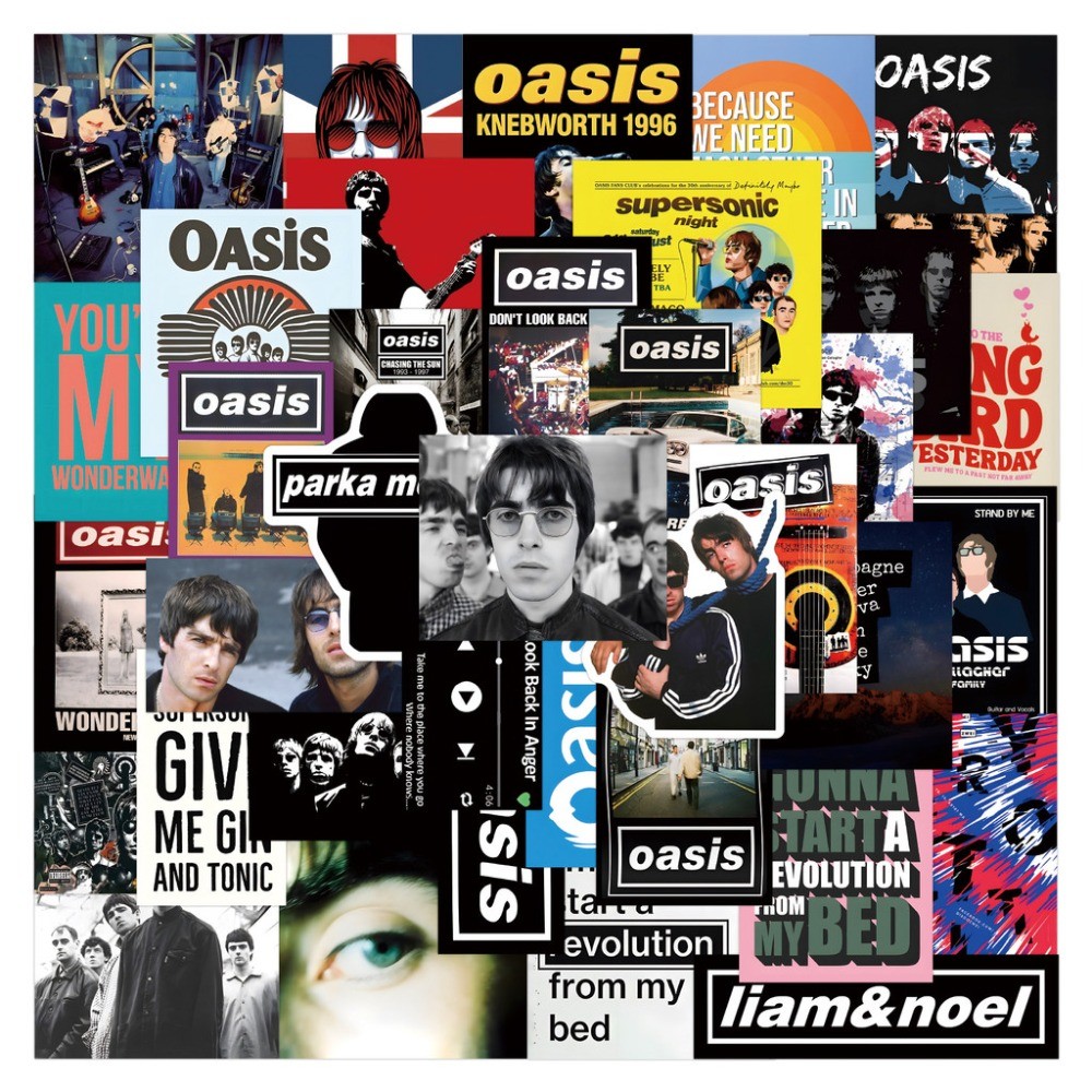 Oasis British Rock Band Sticke - Vintage Collectible Posters reseña y precio