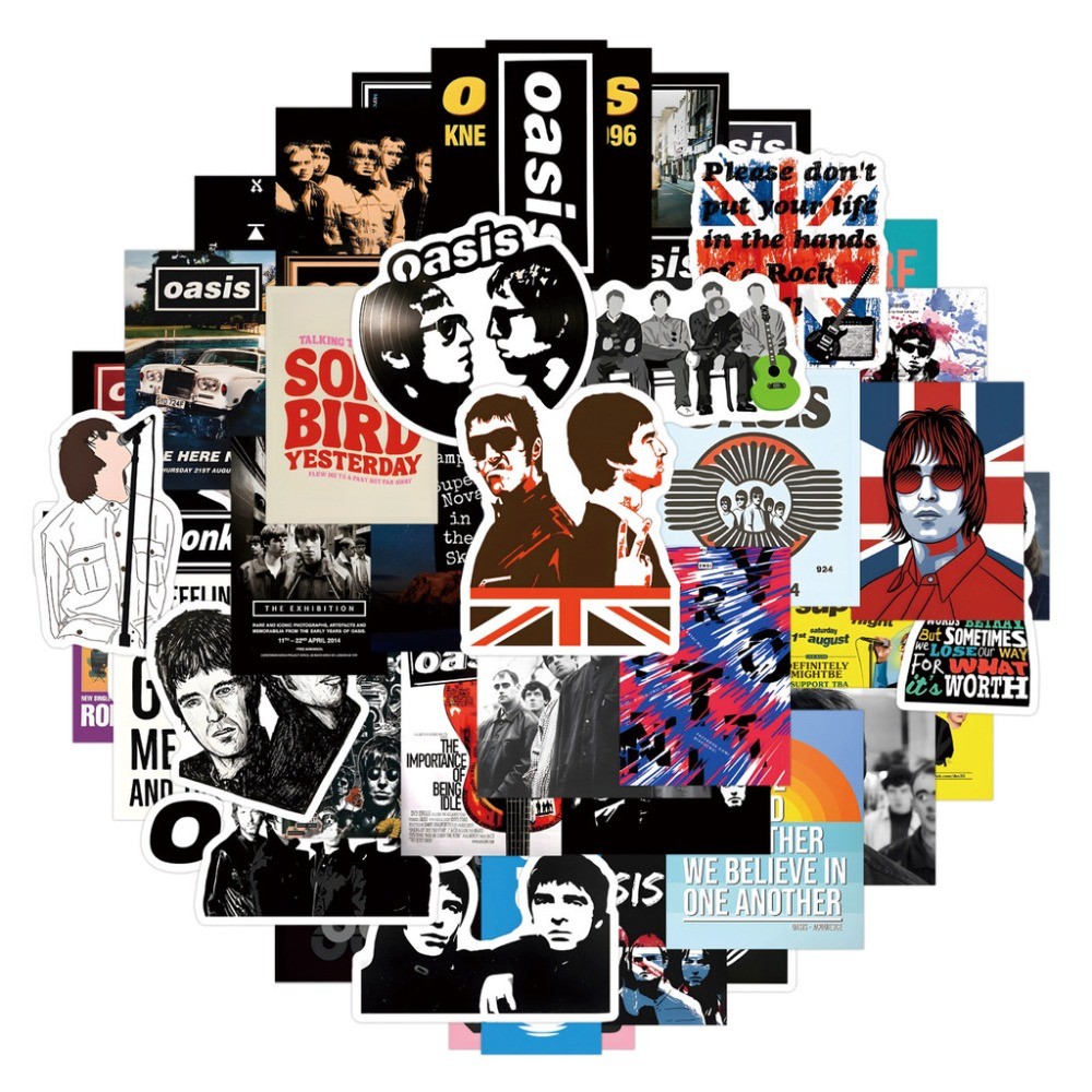 Oasis British Rock Band Sticke - Vintage Collectible Posters reseña y precio