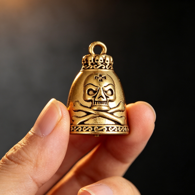 Brass Skull Bell Figurine 3.3c - Vintage Collectible Bells reseña y precio