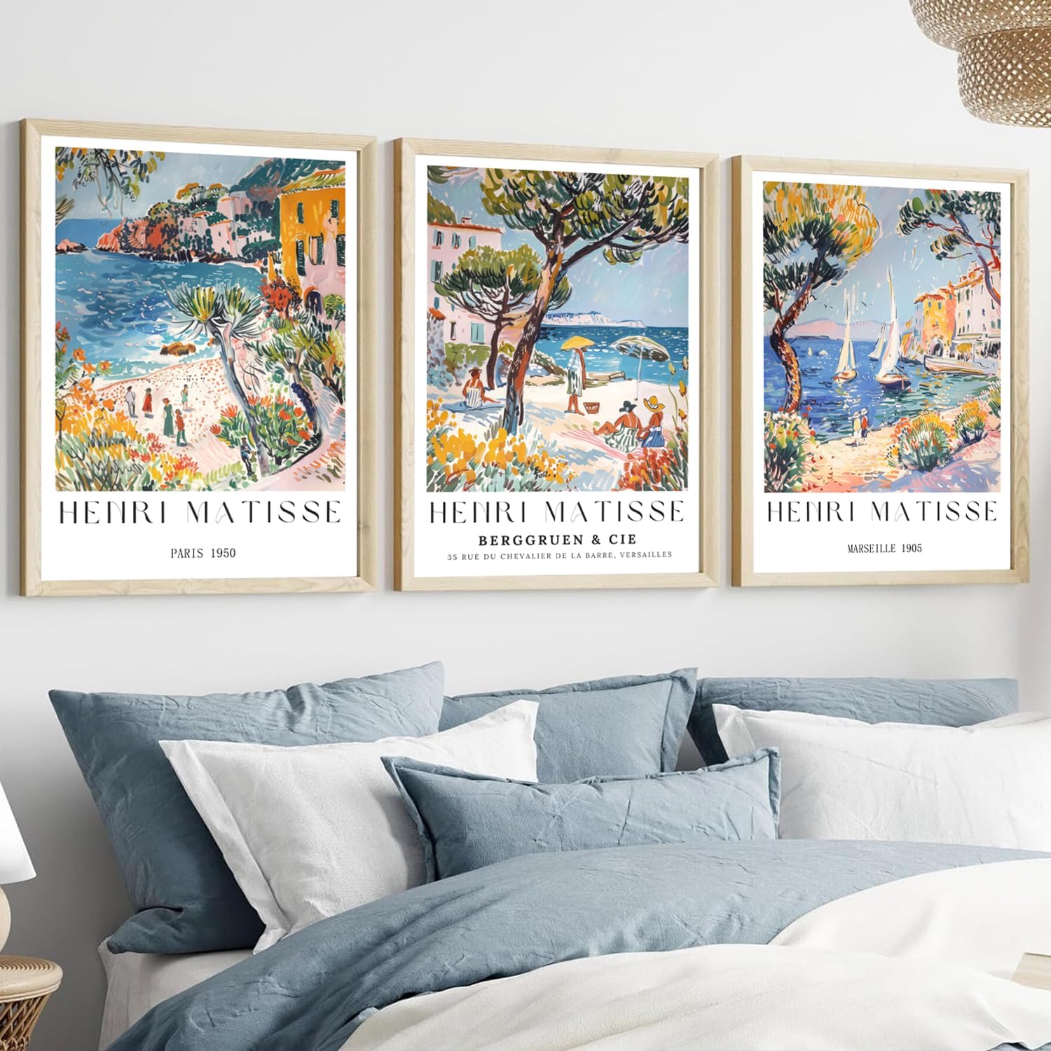 3 Pieces/Set of Vintage Beach  - Vintage Collectible Posters reseña y precio