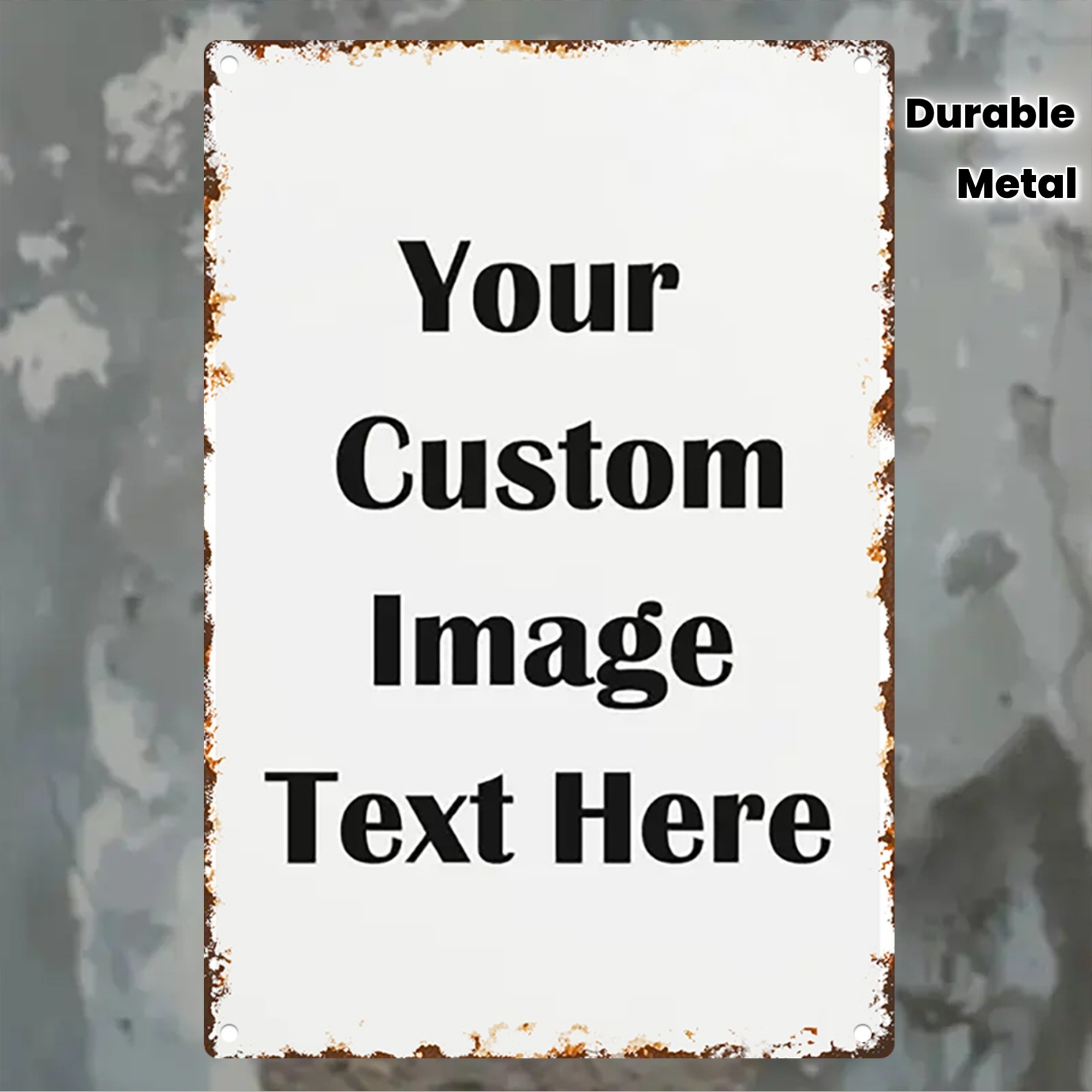 Custom Image/Text Metal Tin Si - Vintage Collectible Plates reseña y precio