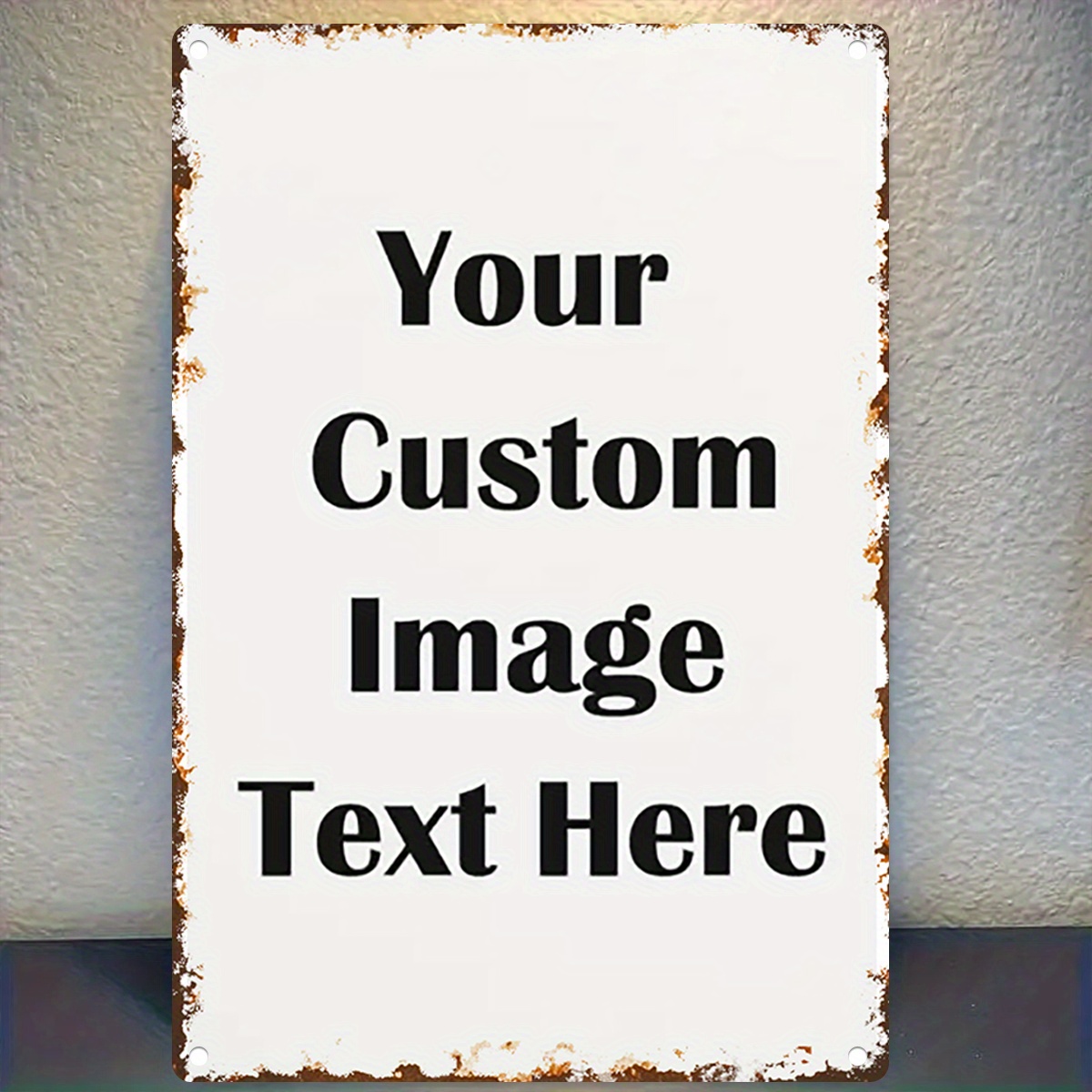 Custom Image/Text Metal Tin Si - Vintage Collectible Plates reseña y precio