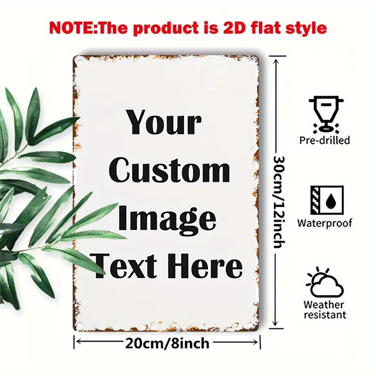 Custom Image/Text Metal Tin Si - Vintage Collectible Plates reseña y precio