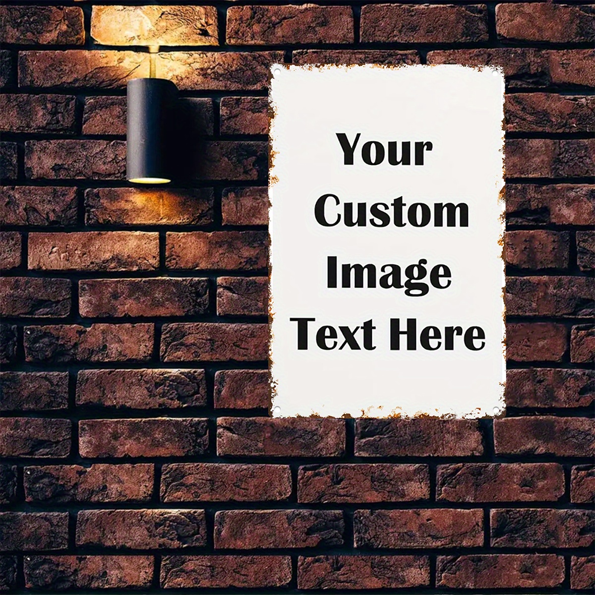 Custom Image/Text Metal Tin Si - Vintage Collectible Plates reseña y precio