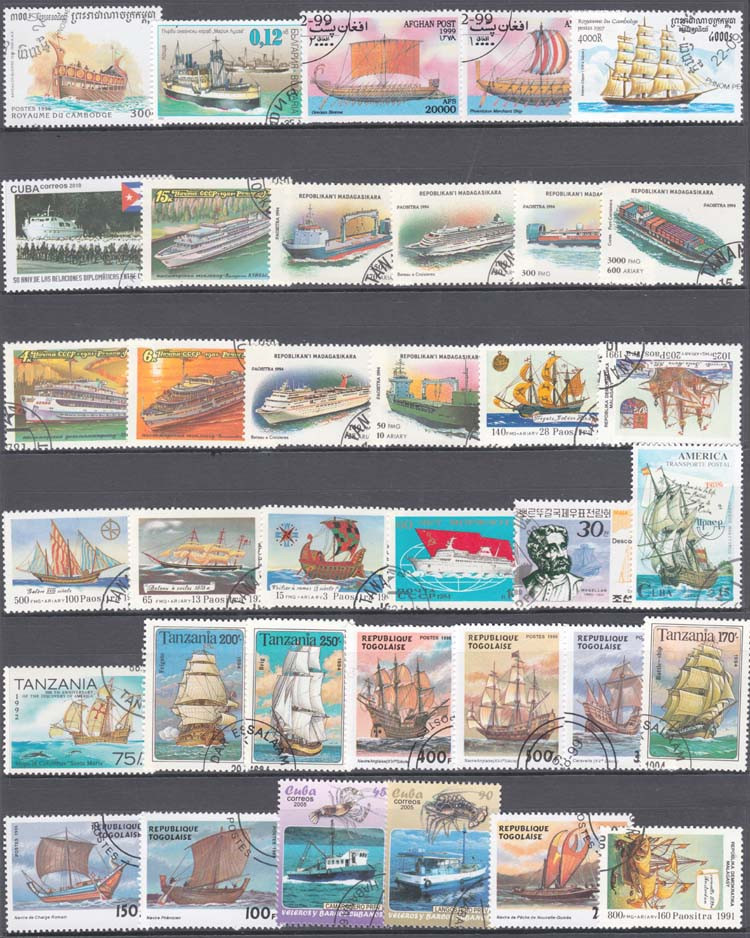 100 Special Stamps Of Ships An - Collectible Vintage Postage Stamps reseña y precio
