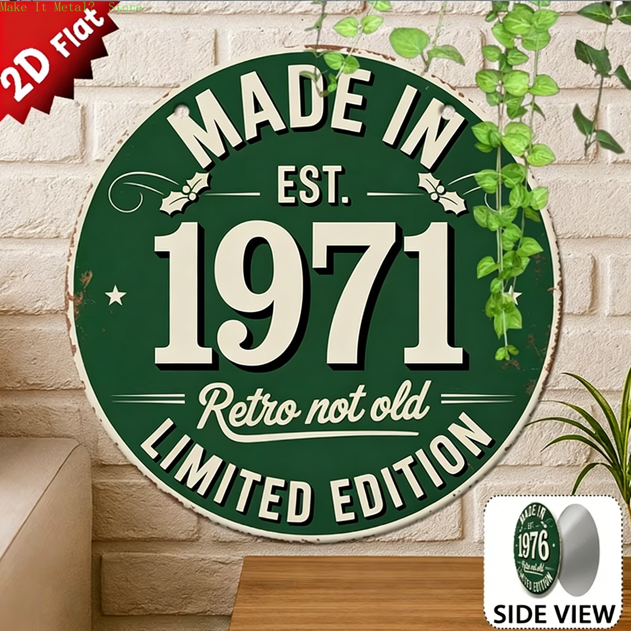 Made in 1976 Retro Not Old 2D  - Vintage Collectible Plates reseña y precio