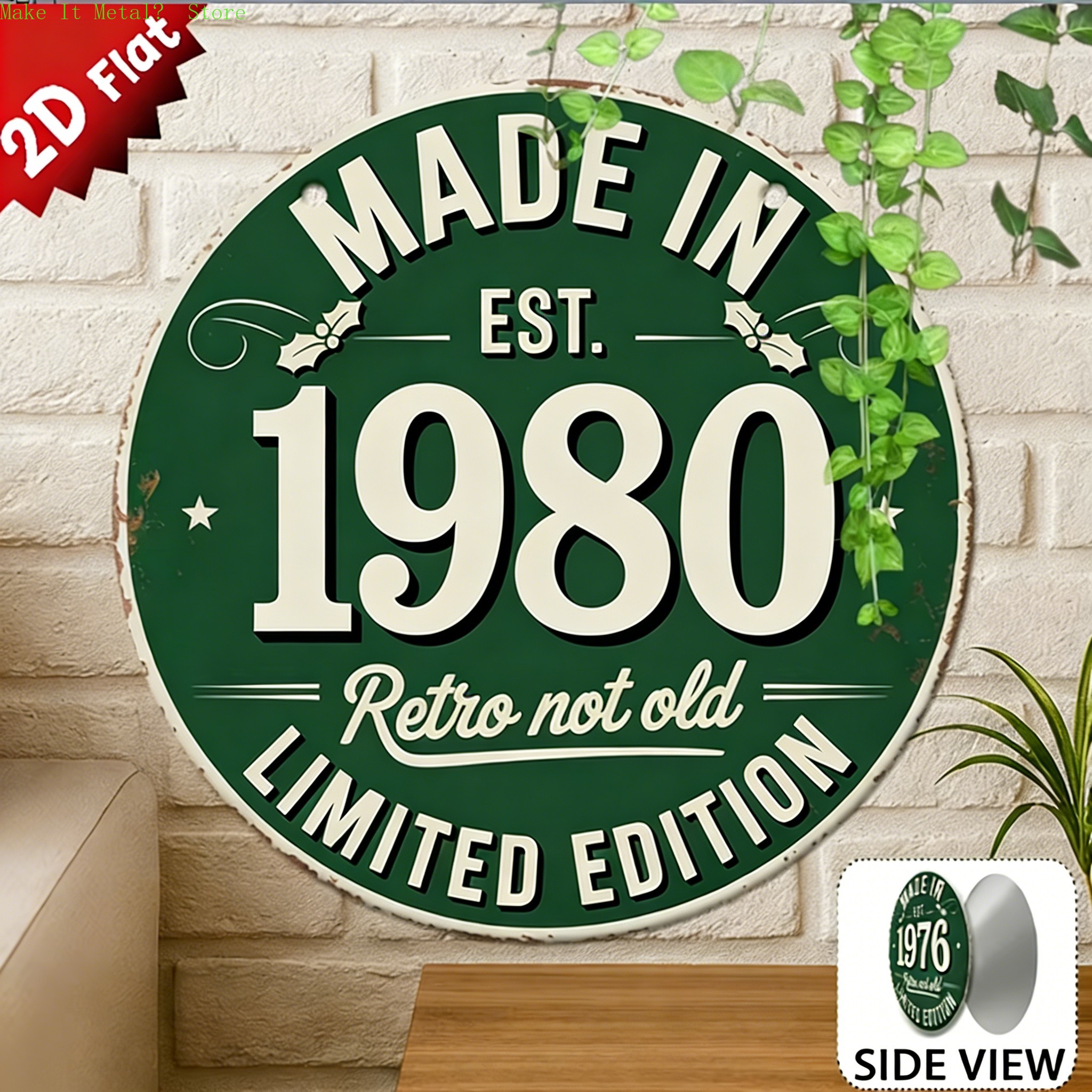 Made in 1976 Retro Not Old 2D  - Vintage Collectible Plates reseña y precio