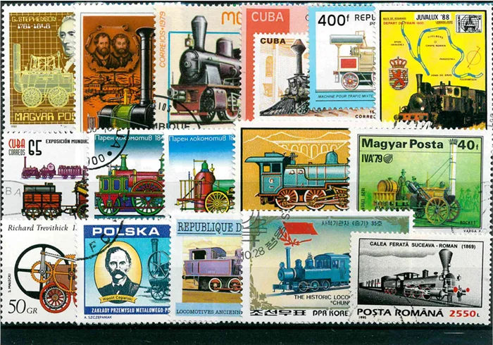 50Pcs/Lot Vintage Old Train St - Collectible Vintage Postage Stamps reseña y precio