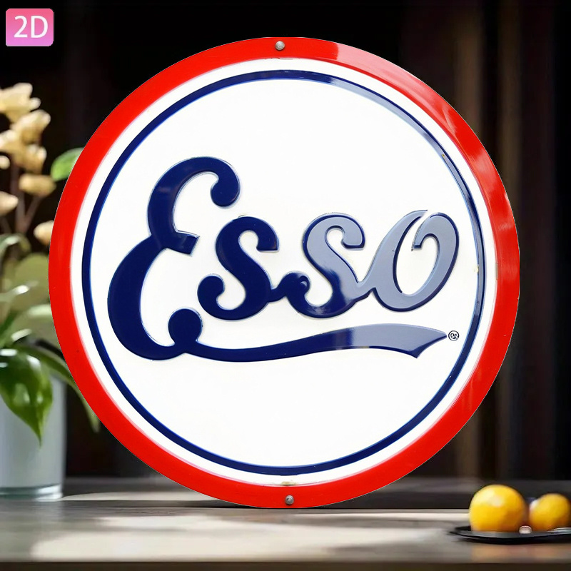 2D Flat, Vintage Esso Pump Sig - Vintage Collectible Plates reseña y precio