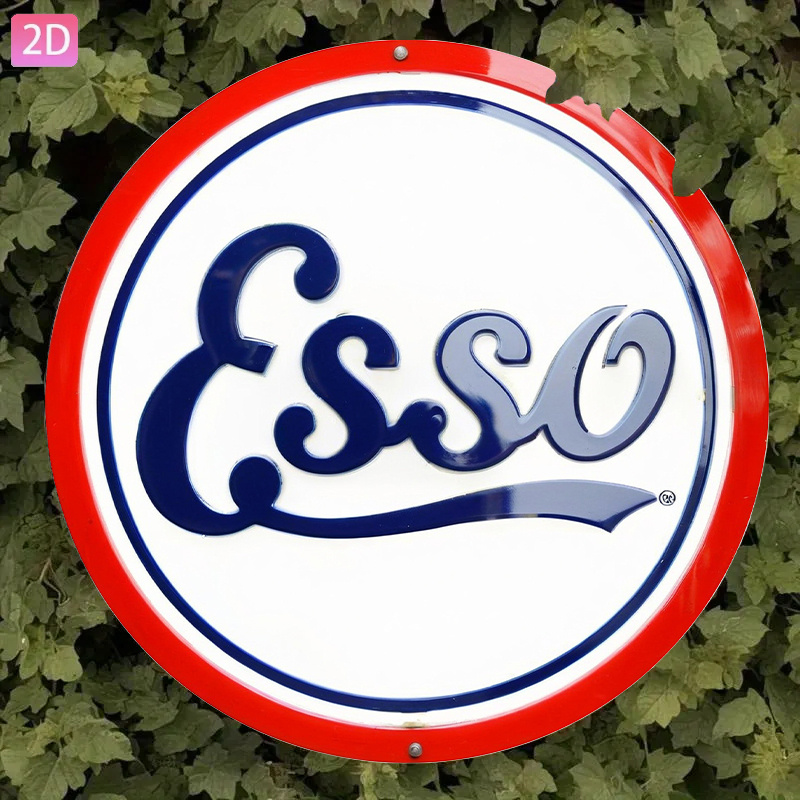 2D Flat, Vintage Esso Pump Sig - Vintage Collectible Plates reseña y precio