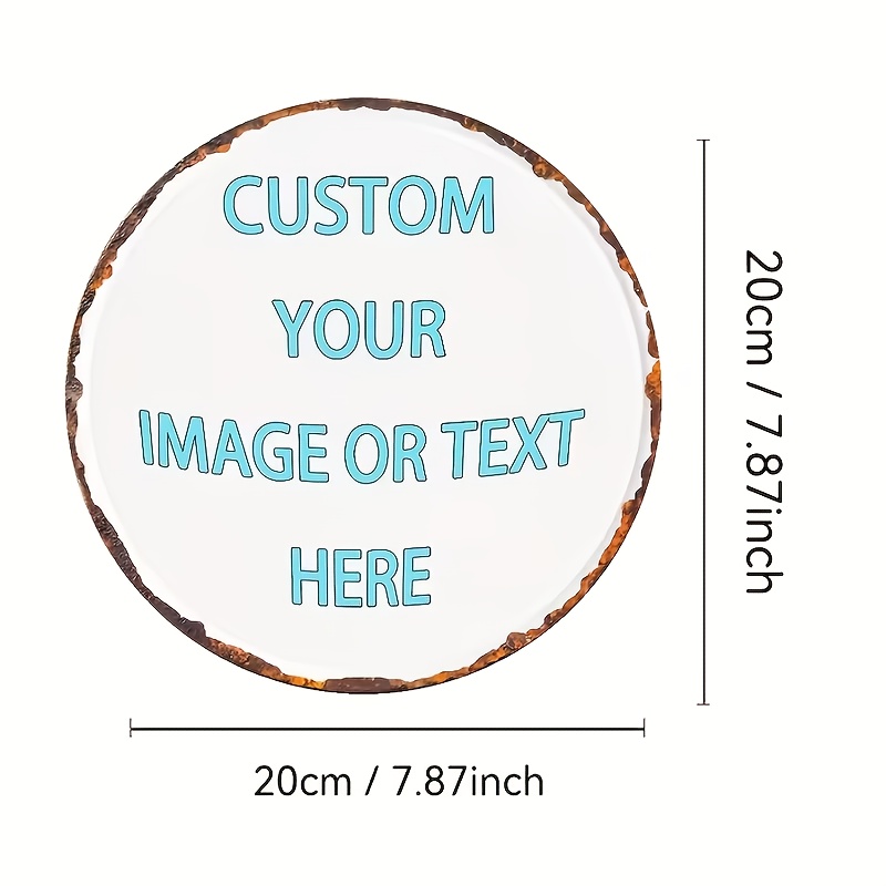 Custom Round Metal Tin Sign, P - Vintage Collectible Plates reseña y precio