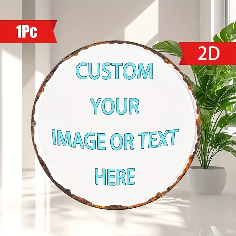 Custom Round Metal Tin Sign, P - Vintage Collectible Plates reseña y precio